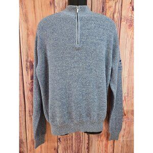 Peter Millar Mens Blue Quarter Zip Sweater XXL Pima Cotton Merino Wool Blend